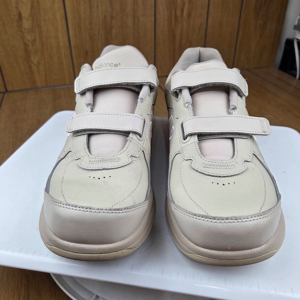 New Balance 577 Bone Beige Leather Walking Shoes Hook Loop MW577VB Mens 10 D - Picture 14 of 16